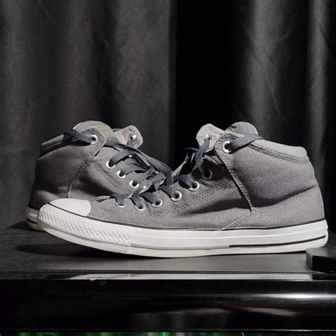 Converse Chuck Taylor Mid Grey Shoes Natural... - Depop