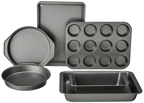 Amazon Basics 6-Piece Nonstick, Carbon Steel Oven Bakeware Baking Set Farberware Nonstick Steel ...