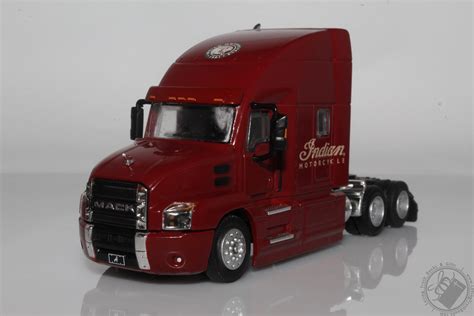 2019 Mack Anthem Semi Truck w/ Box Trailer, Indian Motorcycle 1:64 ...