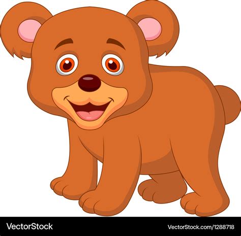 Cute baby bear cartoon Royalty Free Vector Image