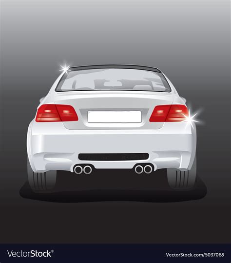 Silver sport car - back view Royalty Free Vector Image