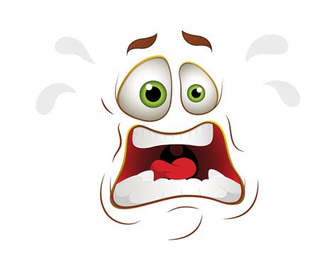 Scared Cartoon Face Expression Royalty-Free Stock Image - Storyblocks