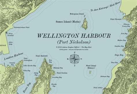 Wellington-Harbour-Map-Product-Close | The Map Kiwi