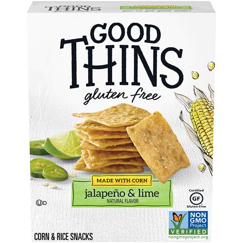 Good Thins Jalapeño & Lime Corn & Rice Snacks Gluten Free Crackers, 3.5 ...