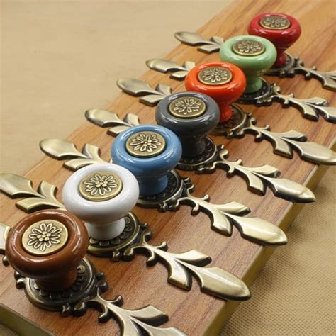 Ceramic Dresser Knob Drawer Knobs Pulls Handles Porcelain Kitchen Cabinet Knobs Pull Handle ...