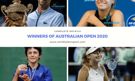 Australian Open Winners Men's & Womens in Singles and Doubles