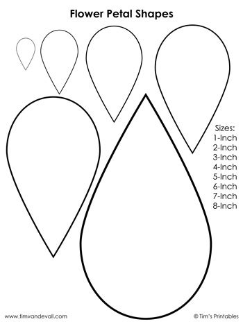 Flower Petal Templates / Shapes PDF - Tim's Printables