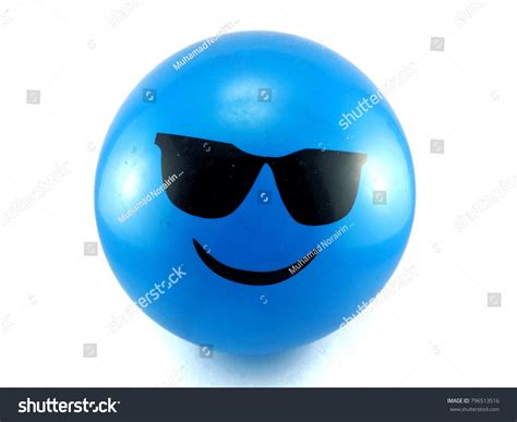 Blue Ball Smile Emoji Isolated White Stock Photo 796513516 | Shutterstock