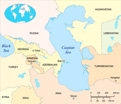 Map of the Caspian Sea and surrounding countries (modified from an... | Download Scientific Diagram