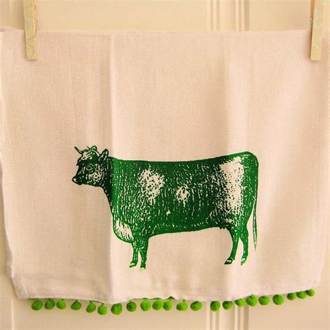 Cow Kitchen Towel - Green. $11.00, via Etsy. | Green towels, Cow kitchen, Cow