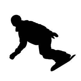 Snowboarder Silhouette 01 Stencil | Free Stencil Gallery