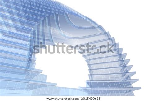 Futuristic Architecture Concept Drawing 3d Illustration Stock ...