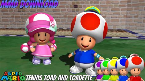 MMD Download - Toad and Toadette (Tennis Gear) by TheHomingBlueStar on DeviantArt