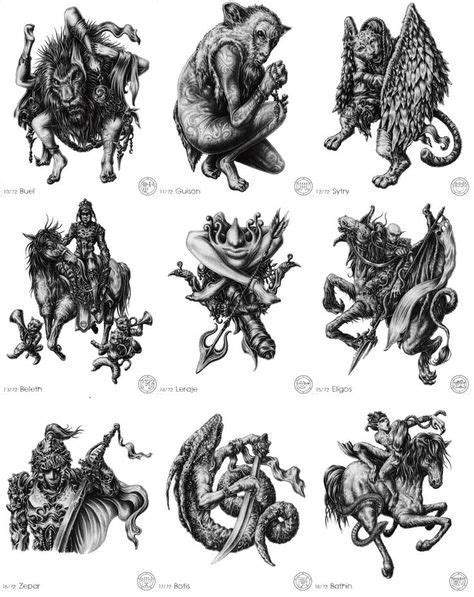 ars goetia Demons: | ศิลปะ, ขาวดำ, ลายสัก