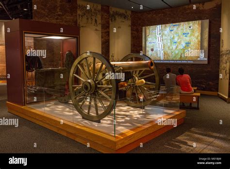 Artillery on display in the Gettysburg Museum and Visitor Center, Gettysburg, Pennsylvania ...