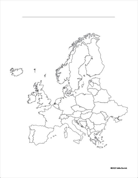 Europe – Blank Printable Map of Europe | Sallie Borrink