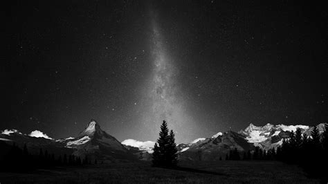 monochrome, Milky Way, Galaxy, Night Wallpapers HD / Desktop and Mobile Backgrounds