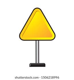 Isolated Triangle Shape Road Sign Yellow Stock Illustration 1506218996 ...