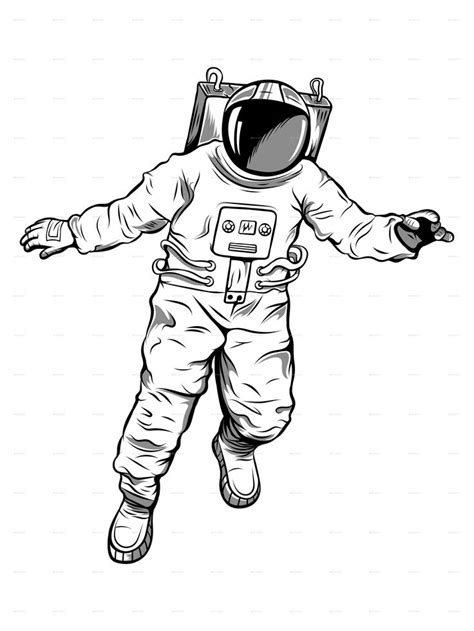 Floating Astronaut Illustration | Astronaut illustration, Astronaut drawing, Space drawings