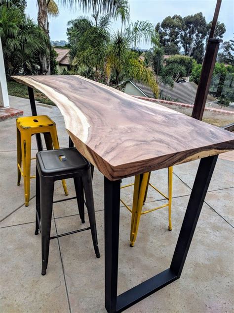 Outdoor Live Edge Bar Top I Solid Acacia Wood Bar Top I Modern | Etsy