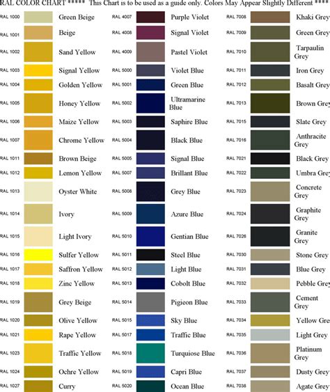 RAL Color Chart - Template Free Download | Speedy Template