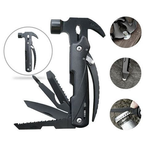 Multitool Hammer Tool, 12 in 1 Men Women Hammer Multitool, Mini Hammer Fold Camping Multi Tool ...