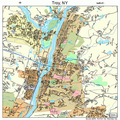 Troy New York Street Map 3675484