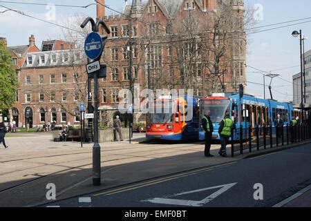 Sheffield Supertram at Sheffield Station stop Stock Photo - Alamy