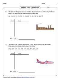 Stem and Leaf Plot Worksheets