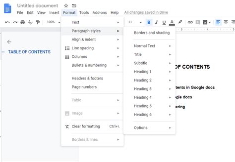 How To Add Table Of Contents In Google Docs - Google Docs Tips | Google Drive Tips