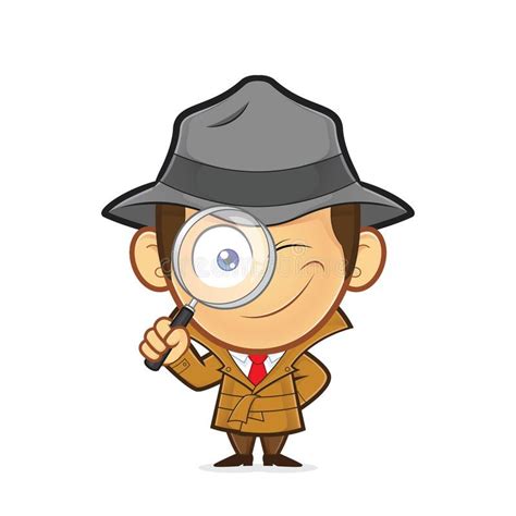 Detective holding a magnifying glass. Clipart picture of a detective cartoon cha , #affiliate, # ...