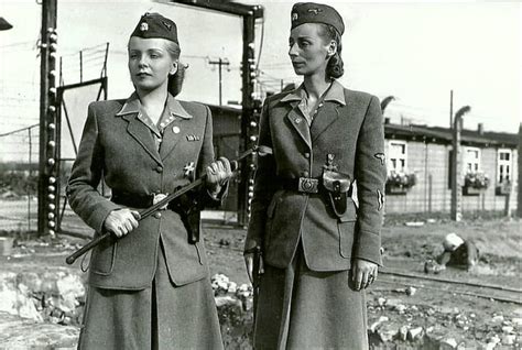 Irma Grese (left) and Maria Mandel, two of the guards with high ranking ...