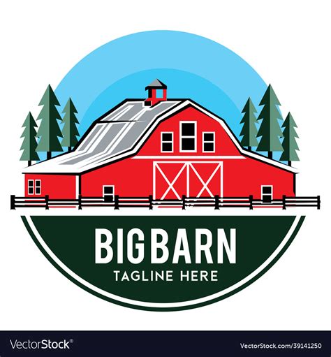 Modern red barn logo design Royalty Free Vector Image