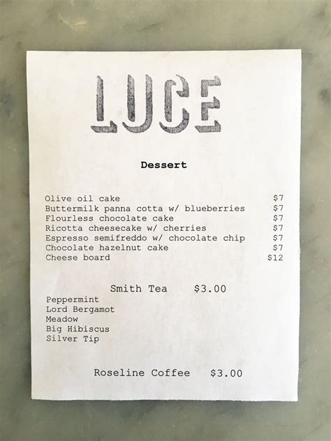 Menu – Eat at Luce