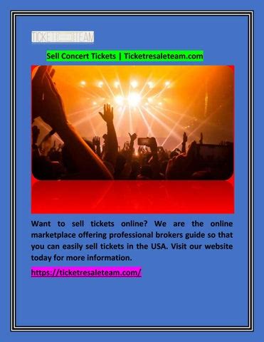 Best Way to Sell Concert Tickets | Ticketresaleteam.com by Ticket Resale Team INC - Issuu