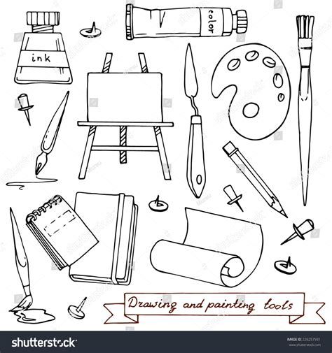 Drawing Painting Tools Vector Illustration Art Stock Vector 226257931 - Shutterstock