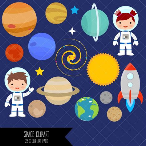 Space Clipart Astronaut Clipart Rocket Outer Space Clipart Diy And ...