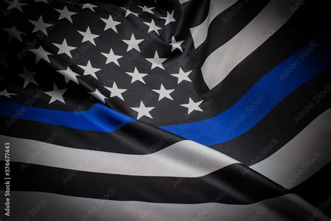 Police Thin Blue Line Flag Stock Photo | Adobe Stock