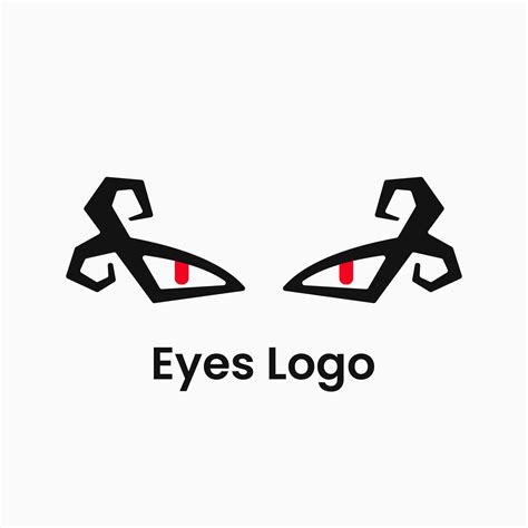 Eye Logo Concept. ,Black and Red. Eyes with Red Pupils. White ...