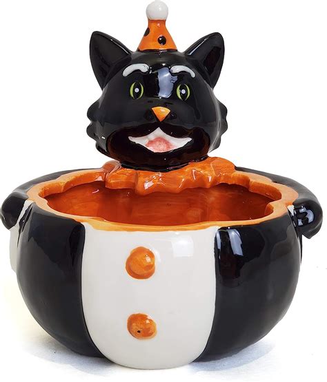 Amazon.com | Halloween Treat Candy Dish (Black Cat): Candy Dishes