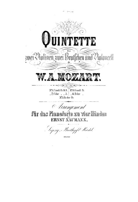 String Quintet No.2 in C minor, K.406/516b (Mozart, Wolfgang Amadeus ...