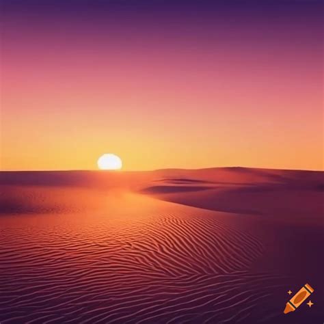 Sunset in an empty desert landscape