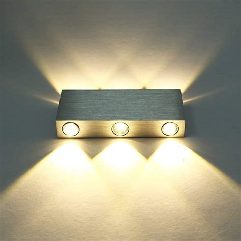 Unimall LED Wall Light Modern 6W Up and Down Wall Lights Indoor Brushed ...