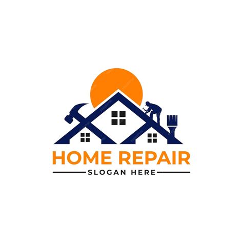 Premium Vector | Home repair, roofing, painting, construction, handyman, remodeling logo design