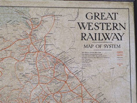 A Great Western Railway "Map of the System" printed on tin, early C20th ...