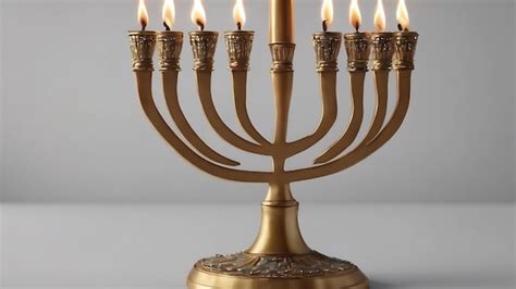 Premium AI Image | Metal menorah with tiny candles