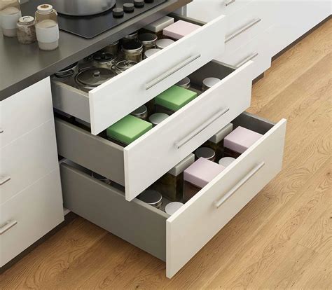 Grey Slim Kitchen Tandem Drawer Set 35 Kg Soft Close 20"X6" : Amazon.in ...