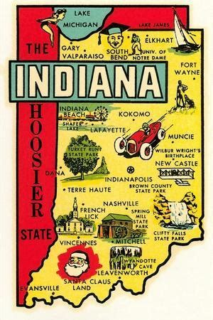 'The Hoosier State Map' Poster | AllPosters.com