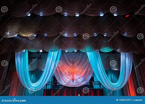 Lighting Equipment and Scenery in the Theater on Stage Stock Image ...