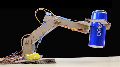 Make RC Robotic arm from cardboard and Dc Motor - Simple JCB Hydraulic (mini Excavator) - YouTube